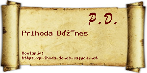 Prihoda Dénes névjegykártya
